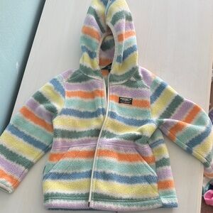 LL Bean multi color striped fleece